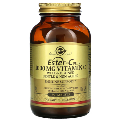 Естер-С плюс / Ester-C Plus, Solgar, 1000 мг, 90 таблеток