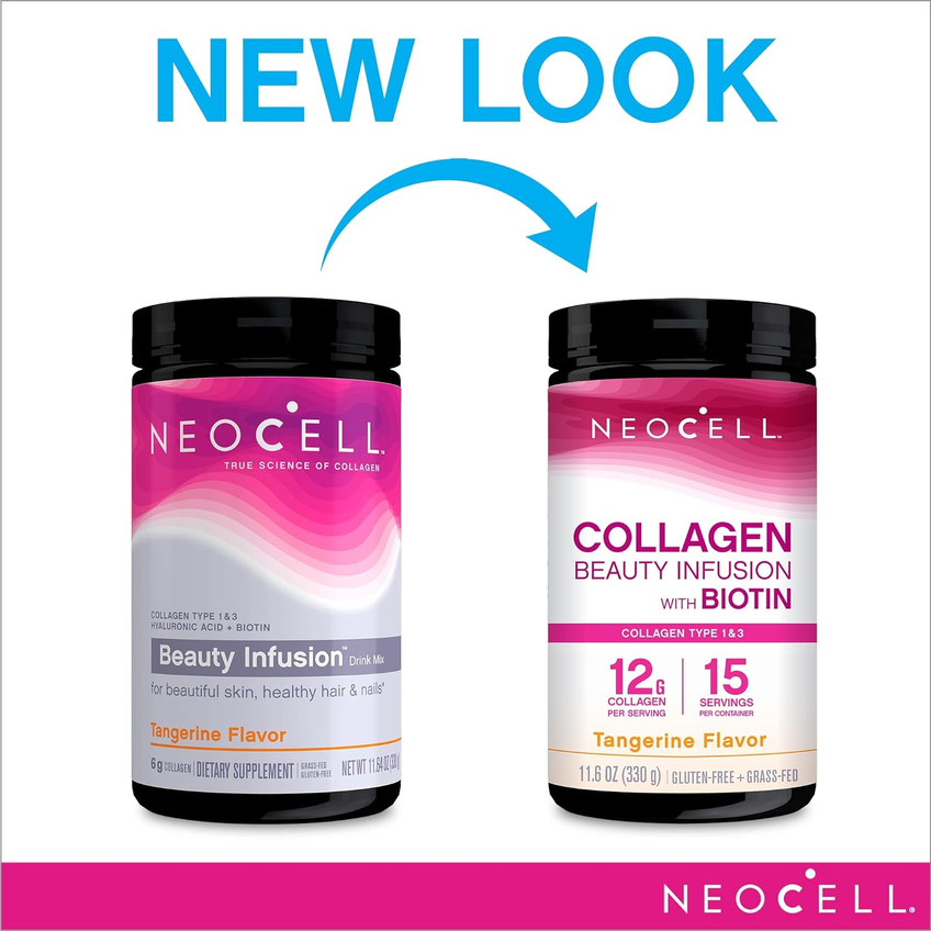 Колагенова суміш з біотином зі смаком мандарину / Collagen Beauty Infusion, Neocell, 330 г