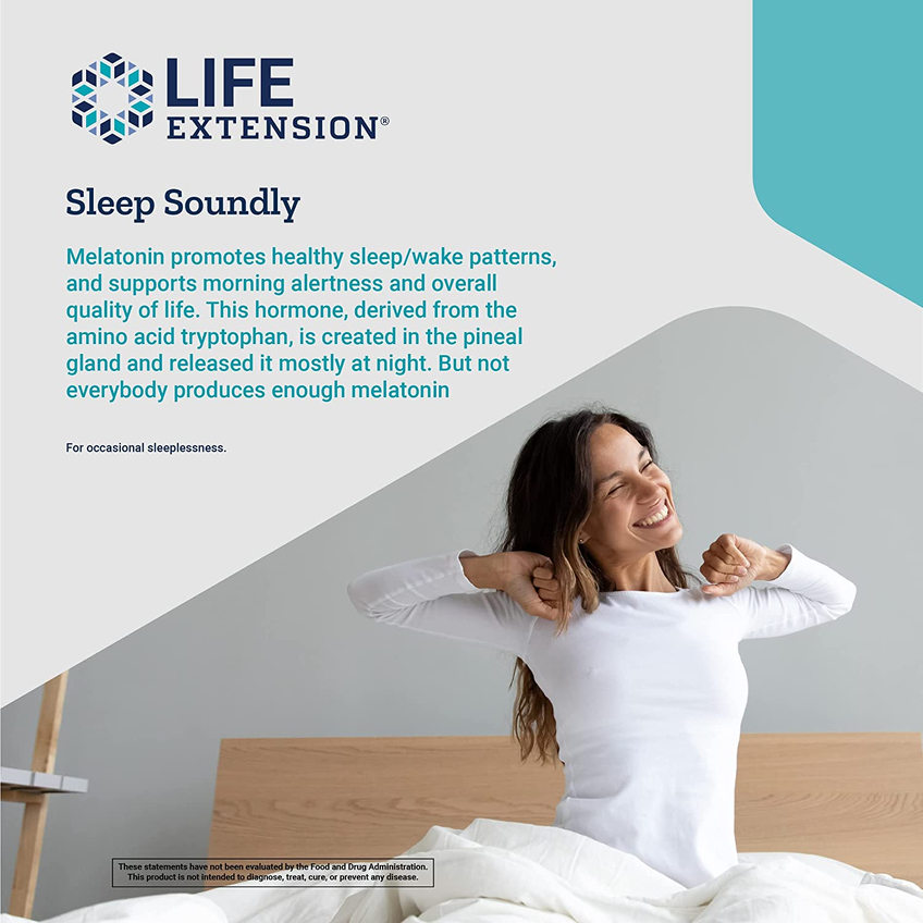 Мелатонін / Melatonin, Life Extension, 1 мг, 60 капсул