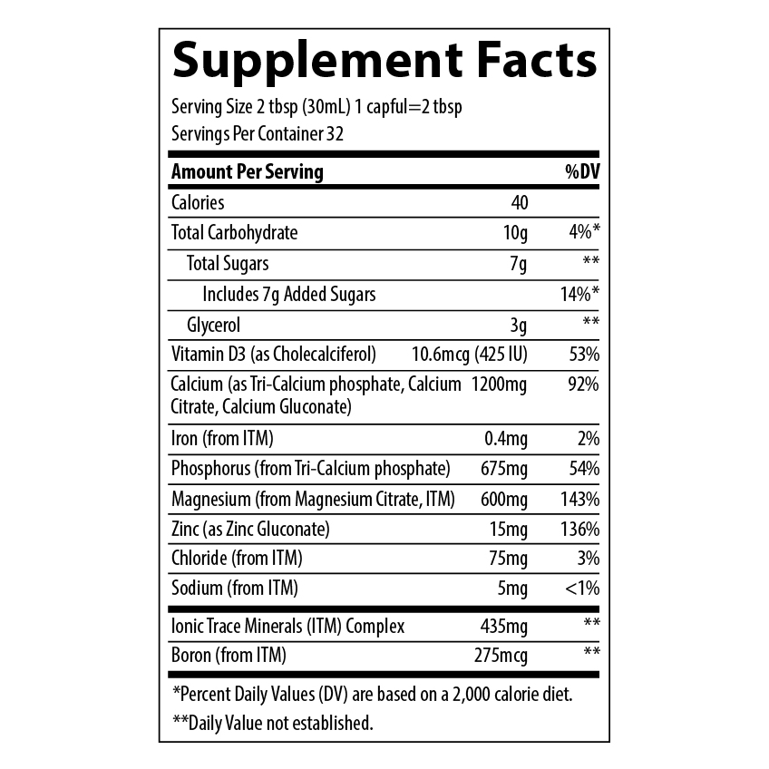 Жидкая добавка с кальцием, магнием и цинком со вкусом клубники / Liquid Cal/Mag/Zinc, Trace Minarals Research, 946 мл