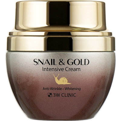Интенсивный крем для лица с муцином улитки и коллоидным золотом 3W Clinic Snail & Gold Intensive Cream