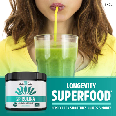 Спіруліна в формі порошку / Spirulina, Zhou Nutrition, 170 г