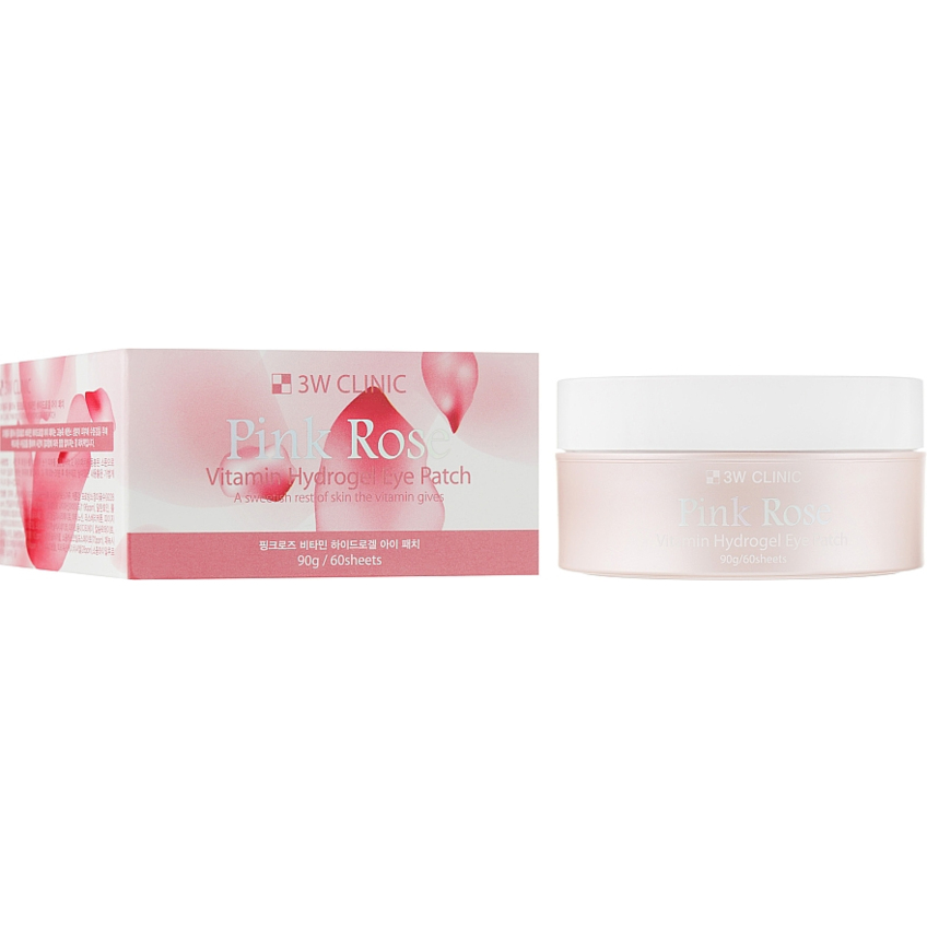 Патчи для век с экстрактом розы 3W Clinic Pink Rose Vitamin Hydrogel Eye Patch