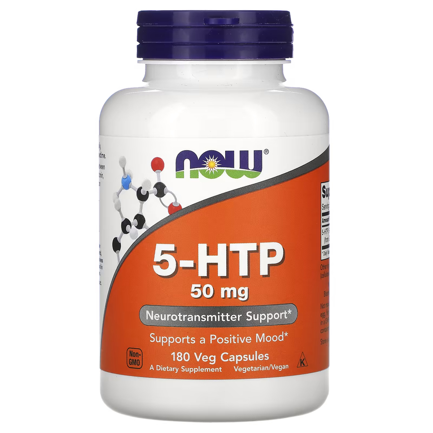 5-гідрокситриптофан / 5-HTP, Now Foods, 50 мг, 180 вегетаріанських капсул