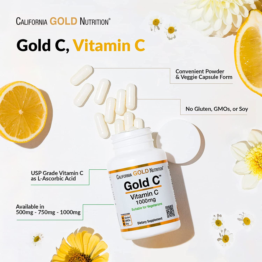 Gold C / Витамин C класса USP, California Gold Nutrition, 1000 мг, 240 вегетарианских капсул
