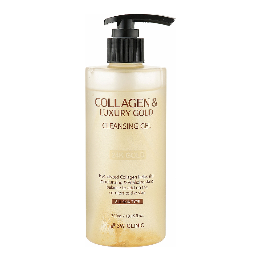 Гель для лица очищающий 3W Clinic Collagen & Luxury Gold Cleansing Gel