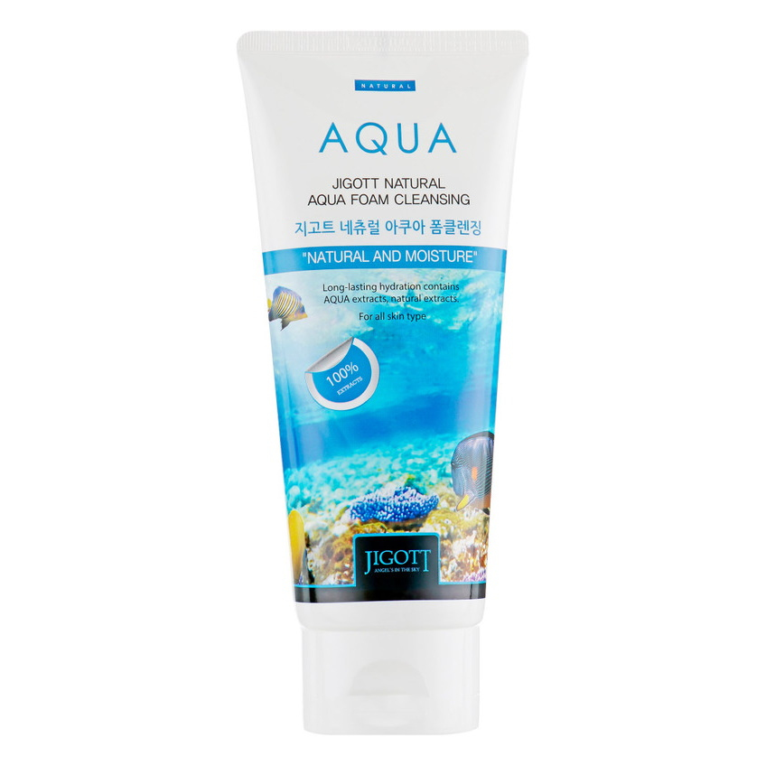 Очищающая увлажняющая пенка Jigott Natural Aqua Foam Cleansing
