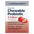 Жувальний пробіотик зі смаком полуниці / Once Daily Chewable Probiotic, American Health, 30 жувальних таблеток