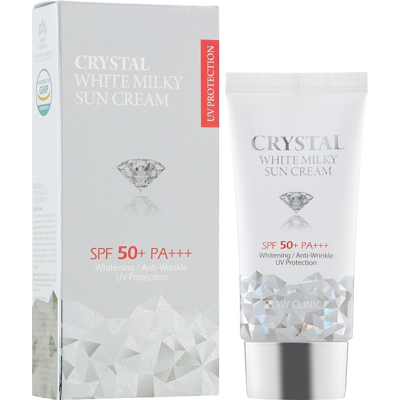 Осветляющий молочный солнцезащитный крем 3W Clinic Crystal White Milky Sun Cream SPF50+ PA+++