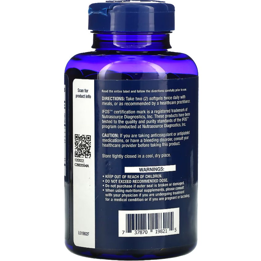 Супер омега-3 из рыбьего жира с ЭПК и ДГК / Omega Foundations Super Omega-3, Life Extension, 120 гелевых капсул