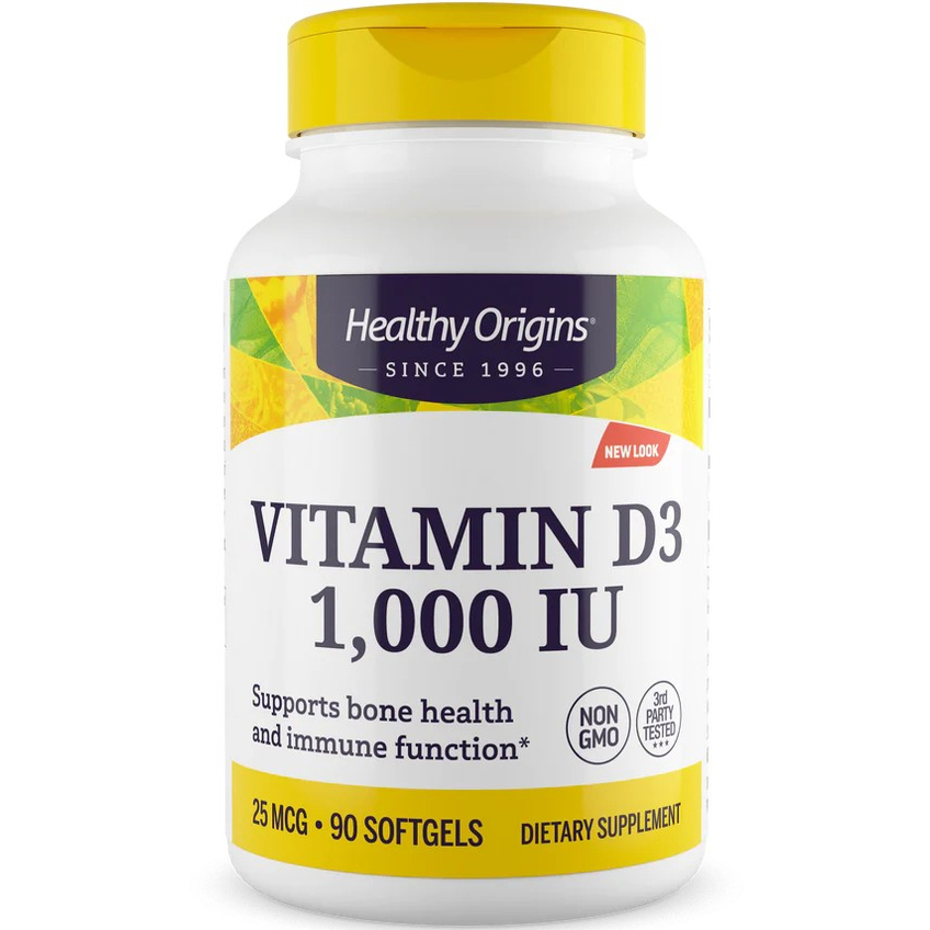 Витамин D3 / Vitamin D3, Healthy Origins, 25 мкг, 90 гелевых капсул