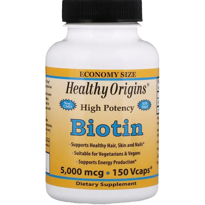 Биотин / Biotin, Healthy Origins, 5000 мг, 150 капсул