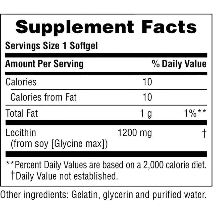 Лецитин / Lecithin, Nature's Plus, 1200 мг, 90 гелевых капсул