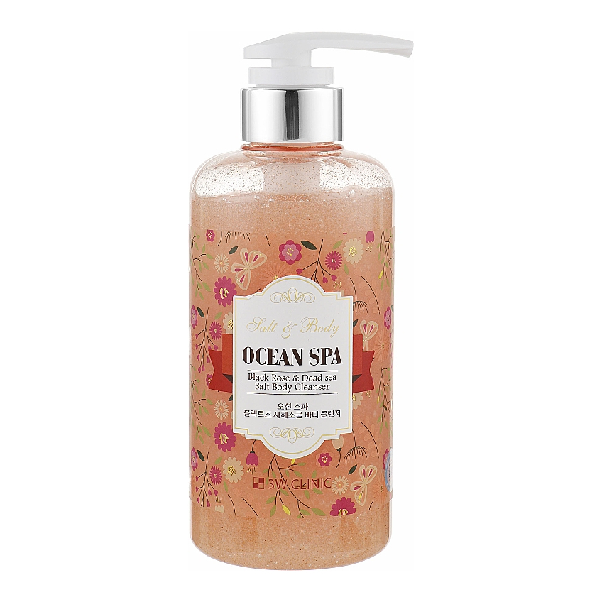 Гель для душа с солью Мертвого моря и черной розой 3W Clinic Ocean Spa