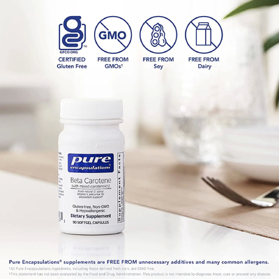Бета-каротин со смешанными каротиноидами / Beta Carotene, Pure Encapsulations, 90 капсул