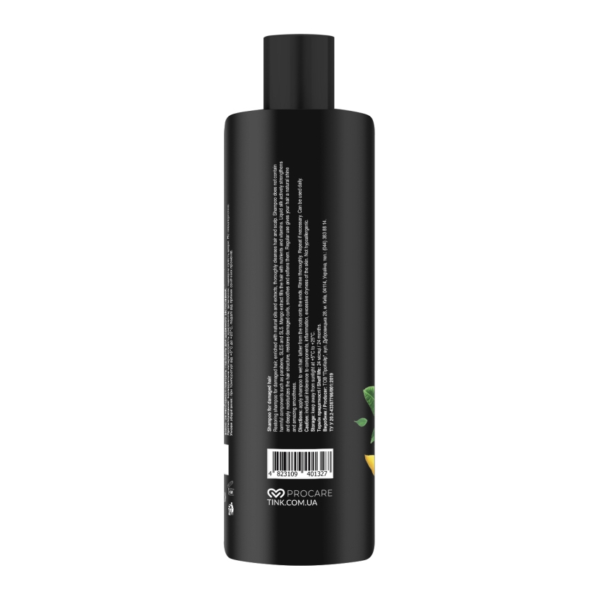 Шампунь для пошкодженого волосся «Манго і рідкий шовк» Tink SuperFood For Hair Mango & Liquid Shampoo