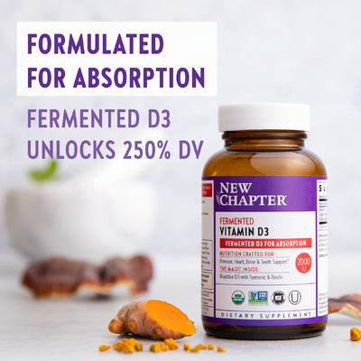 Ферментированный витамин D3 / Fermented Vitamin D3, New Chapter, 50 мкг, 30 таблеток