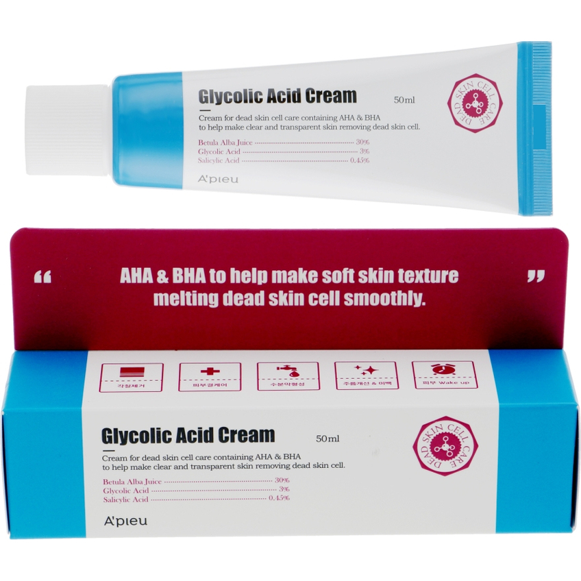 Восстанавливающий крем-пилинг для лица с AHA и BHA кислотами A'pieu Glycolic Acid Cream