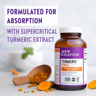 Куркума / Turmeric Force, New Chapter, 400 мг, 30 капсул