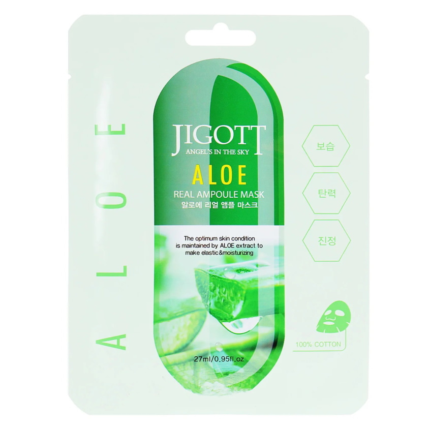 Ампульная маска «Алоэ» Jigott Aloe Real Ampoule Mask