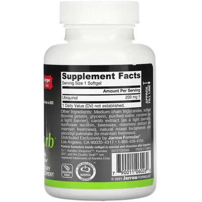 Убихинол / Ubiquinol QH-Absorb, Jarrow Formulas, 200 мг, 90 гелевых капсул