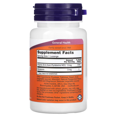 Мелатонин / Melatonin, Now Foods, 3 мг, 180 леденцов