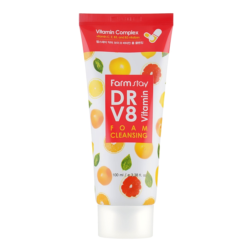 Витаминная пенка для очищения кожи FarmStay DR.V8 Vitamin Foam Cleansing