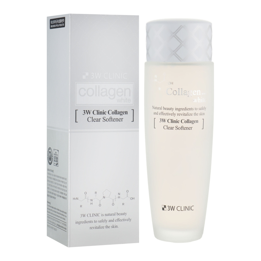 Осветляющий тонер для лица с коллагеном 3W Clinic Collagen Clear Softene