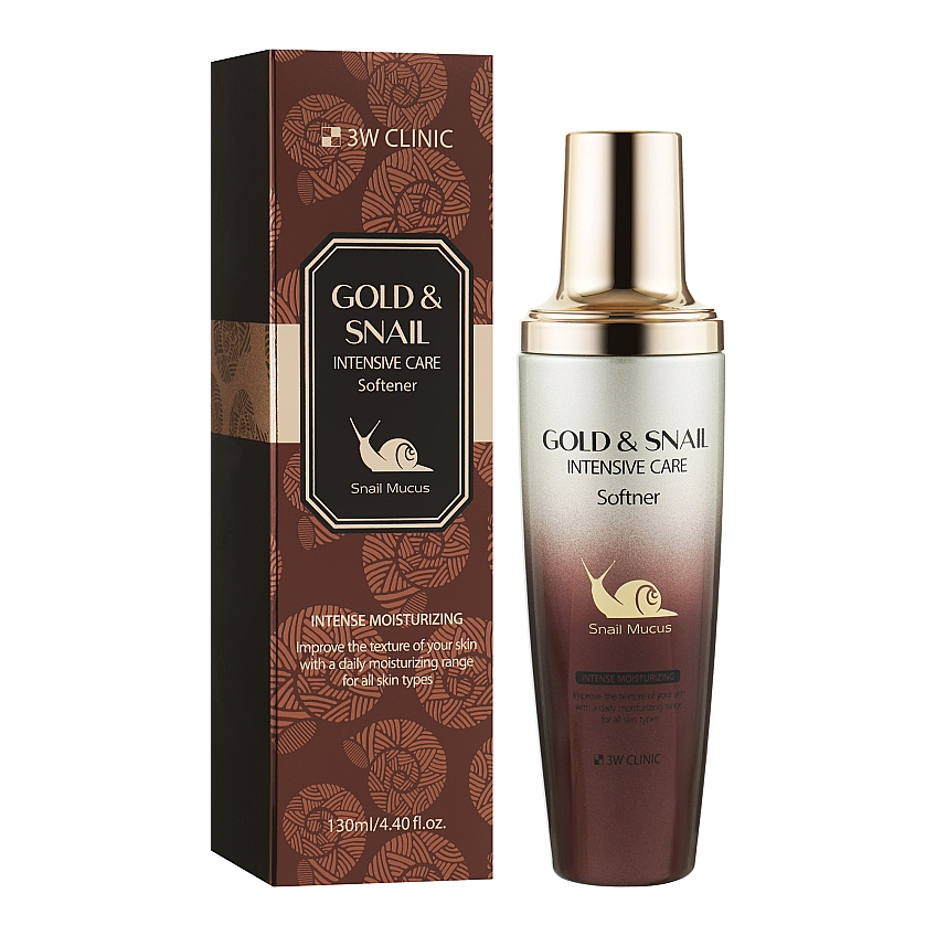 Смягчающий тонер для лица 3W Clinic Gold & Snail Intensive Care Softener