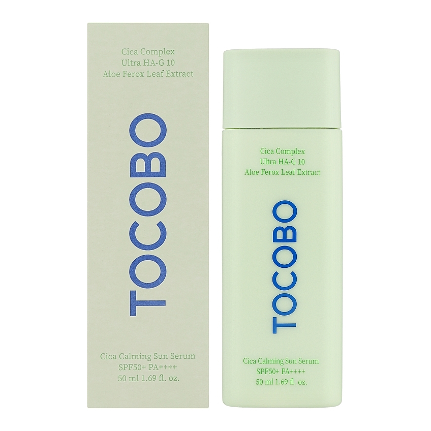 Солнцезащитная сыворотка для чувствительной кожи Tocobo Cica Calming Sun Serum SPF 50+ Pa++++