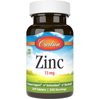 Цинк глюконат / Zinc, Carlson Labs, 15 мг, 250 таблеток