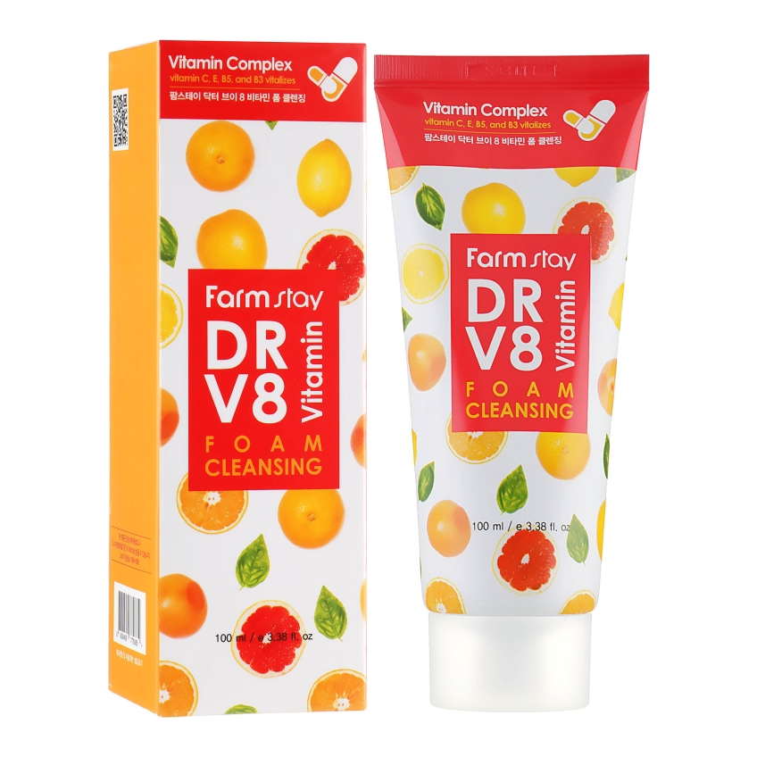 Витаминная пенка для очищения кожи FarmStay DR.V8 Vitamin Foam Cleansing