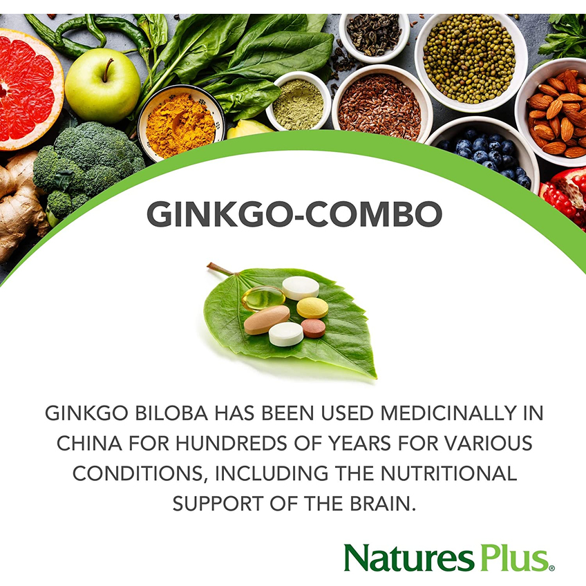 Гинкго билоба комбо / Ginkgo-Combo, Nature's Plus, 120 мг, 60 капсул