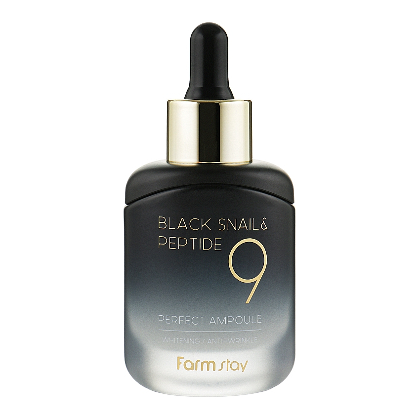 Омолаживающая сыворотка с черной улиткой и пептидами Farmstay Black Snail & Peptide 9 Perfect Ampoule