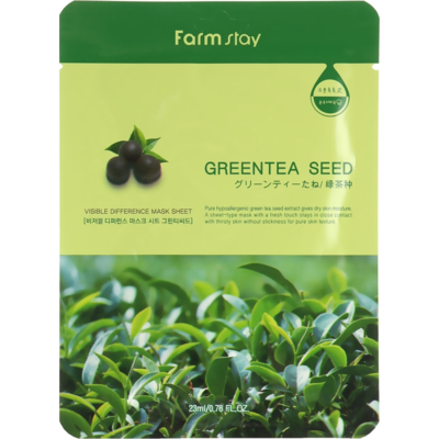 Тканевая маска с натуральным экстрактом семян зеленого чая Farmstay Visible Difference Mask Sheet