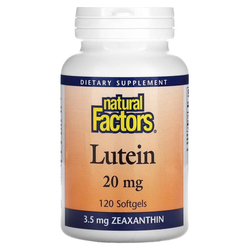 Лютеин / Lutein, Natural Factors, 20 мг, 120 гелевых капсул