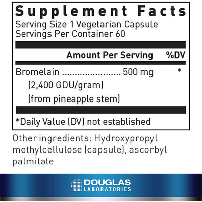 Бромелайн / Bromelain, Douglas Laboratories, 500 мг, 60 капсул