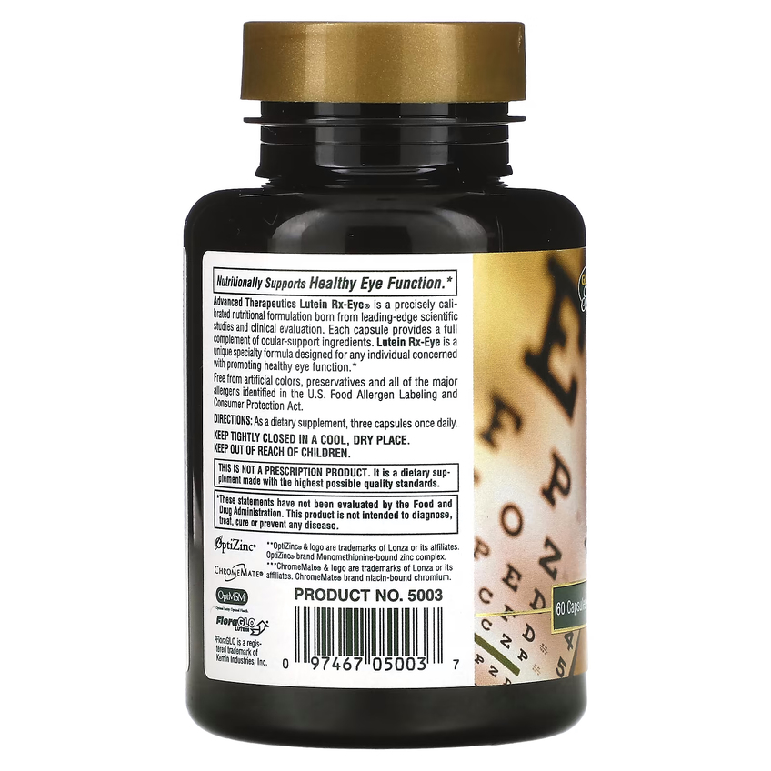 Передовая терапия с лютеином для здоровья глаз / Advanced Therapeutics Lutein RX-Eye, Nature's Plus, 60 капсул