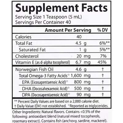 Риб'ячий жир з лимонним смаком / Norwegian The Very Finest Fish Oil Natural Lemon Flavor, Carlson Labs, 200 мл