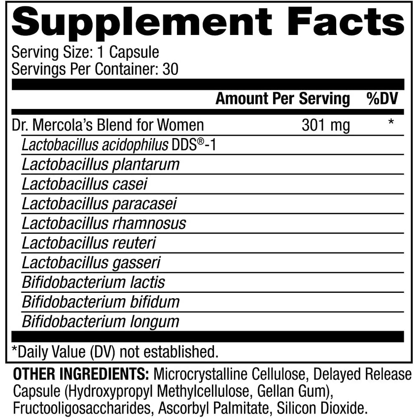 Пробіотики для жінок / Complete Probiotics for Women 70 Billion CFU, Dr. Mercola, 30 капсул