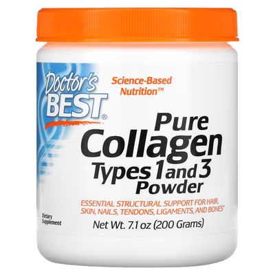 Чистий колаген типів 1 та 3 у порошку / Pure Collagen Types 1 and 3 Powder, Doctor's Best, 200 г