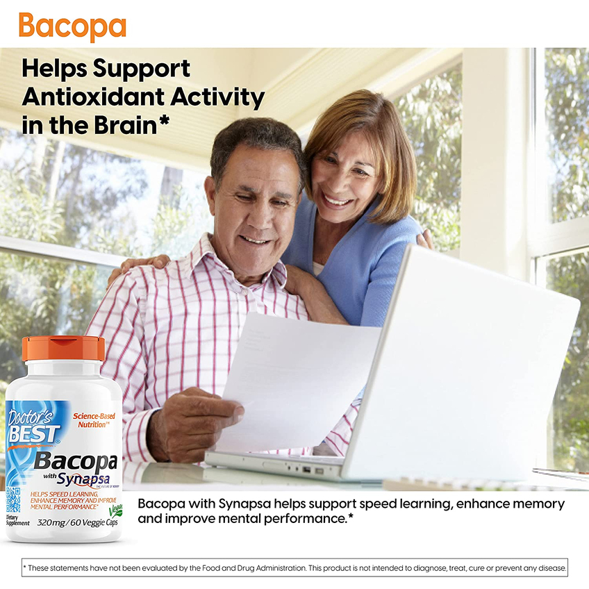 Бакопа / Bacopa With Synapsa, Doctor's Best, 320 мг, 60 капсул