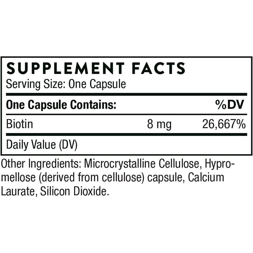 Биотин-8 / Biotin-8, Thorne Research, 8 мг, 60 капсул
