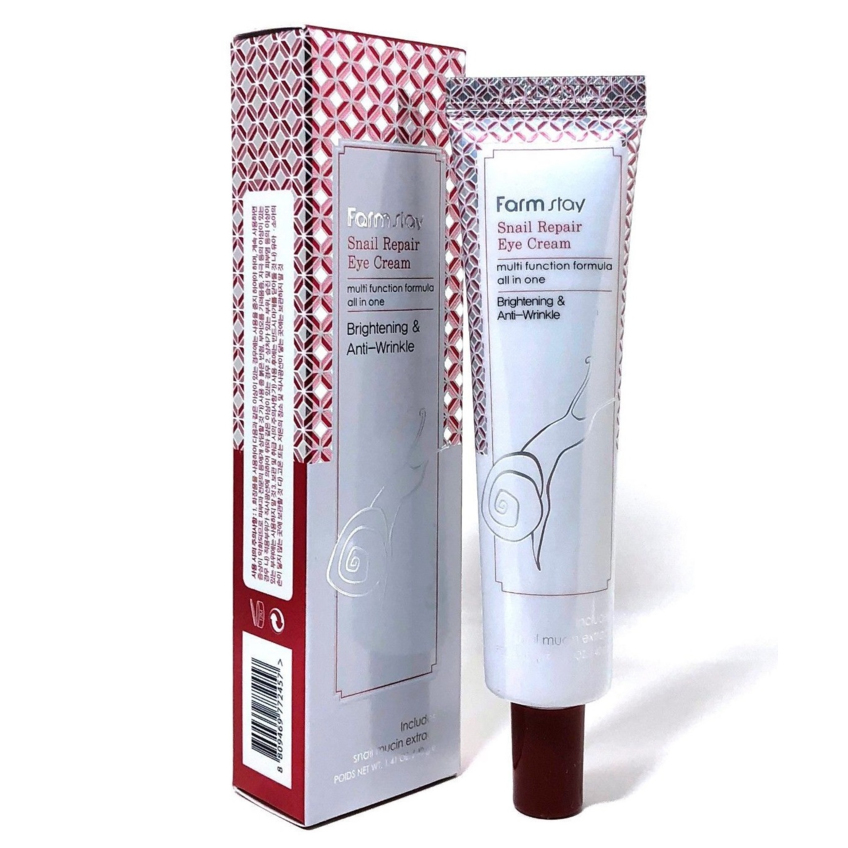Восстанавливающий крем со слизью улитки для кожи вокруг глаз FarmStay Snail Repair Eye Cream