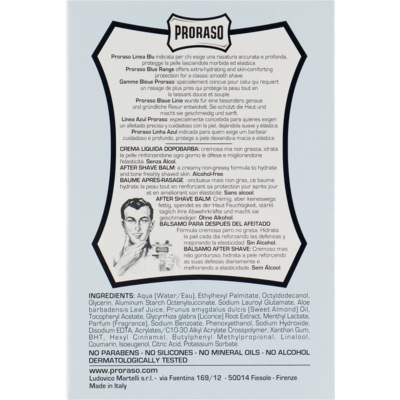Бальзам с алоэ и витамином Е после бритья Proraso Blue Line After Shave Balm
