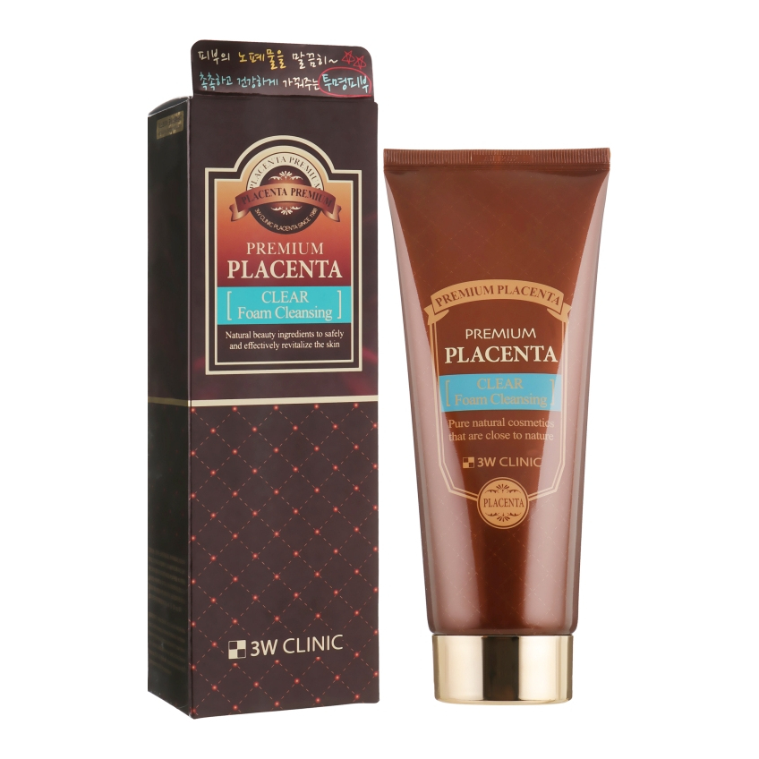 Пенка для умывания с плацентой 3W Clinic Premium Placenta Clear Foam Cleansing