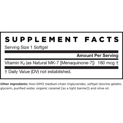 Найактивніша форма MK-7 вітаміну K2 / MK-7 Most Active Form of Vitamin K2, Jarrow Formulas, 180 мкг, 60 гелевих капсул