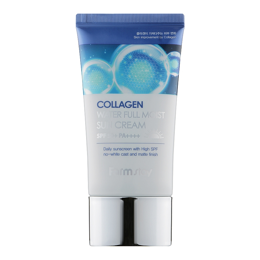 Зволожувальний сонцезахисний крем з колагеном Farmstay Collagen Water Full Moist Sun Cream SPF50+/PA++++