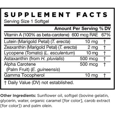 Комплекс из смеси каротиноидов / CarotenALL Mixed Carotenoids Complex, Jarrow Formulas, 60 гелевых капсул