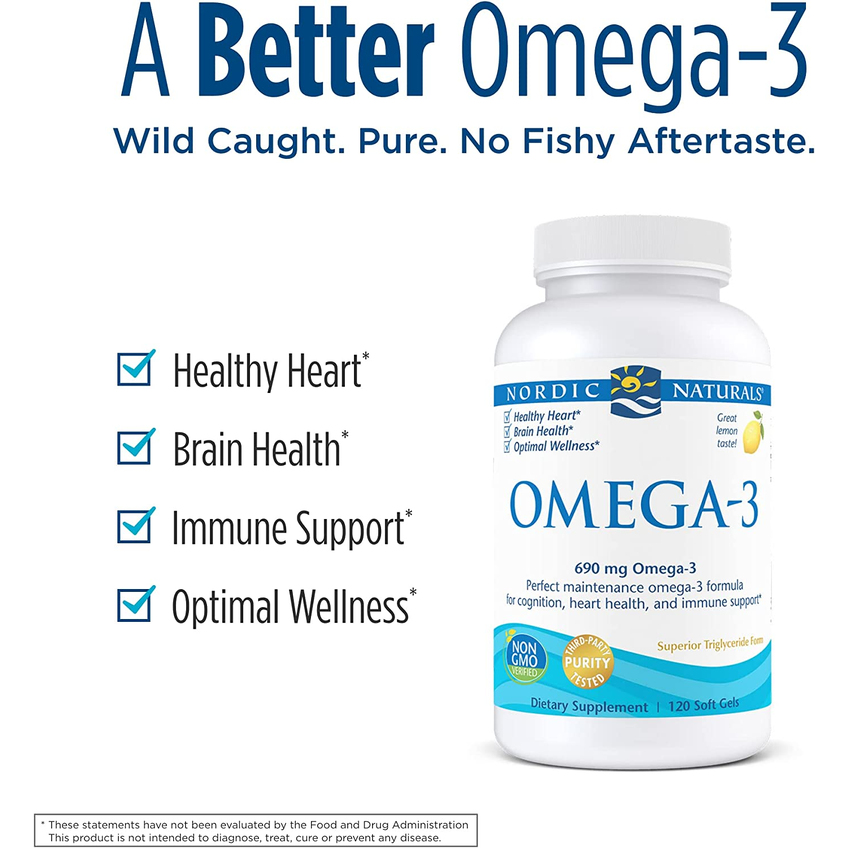 Омега-3 зі смаком лимона / Omega-3 Lemon, Nordic Naturals, 120 гелевих капсул